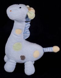 Carters Prestige Giraffe Blue Musical Lovey Plush Waggy Baby Toy